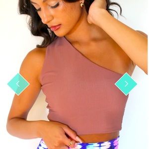 Rib One Shoulder Top